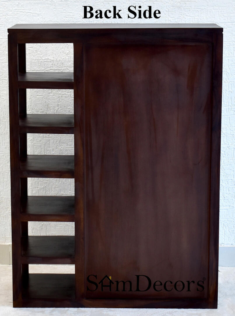 New Jean Multipurpose Cabinet/Shoe Rack - Dark Walnut - Image 4